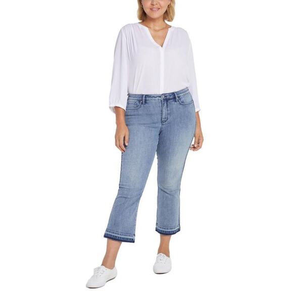 NYDJ Denim - NYDJ Fiona Slim Ankle Crop Flare Tummy Tuck Shadow Stripe Jeans Womens 20W 20 W